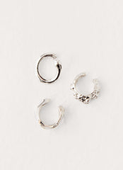 Allura Cuff Earring Set - Silver