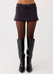 Get No Sleep Mini Skort - Black Polkadot