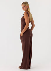 Hard To Tame Stretch Sweatpants - Chocolate