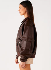 Indara Bomber Jacket - Chocolate