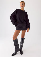Jack Oversized Knit Sweater - Black