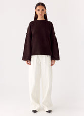 Jack Oversized Knit Sweater - Chocolate
