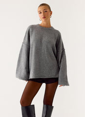 Jack Oversized Knit Sweater - Grey
