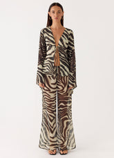 Jadia Flared Pants - Zebra