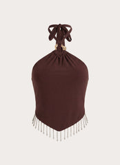 Joosal Beaded Top - Brown