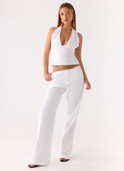 Josephina Linen Pant - White