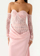 Kaina Off Shoulder Maxi Dress - Pink