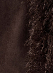 Kamsy Faux Fur Trim Coat - Chocolate
