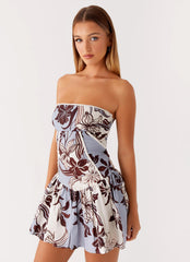 Larnie Linen Mini Dress - Bluewood Blossom