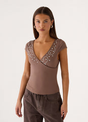 Ledger Jersey Top - Deep Taupe