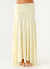 Liana Ruched Maxi Skirt - Yellow