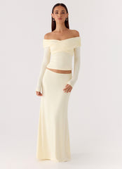 Like A Flower Maxi Skirt - Lemon Yellow