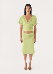 Lorelei Midi Skirt - Soft Lime