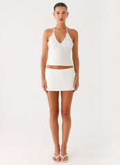 Lori beaded Halter Top - Ivory