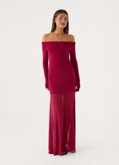 Lush Static Maxi Dress - Sangria