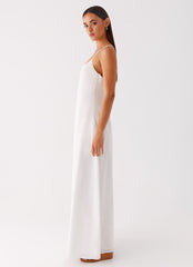 Madeleine Scoop Neck Maxi Dress - Off White