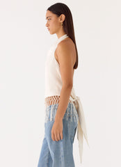 Mania Tassel Top - Ivory