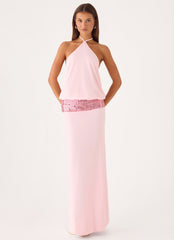 Marcie Halter Maxi Dress - Pink