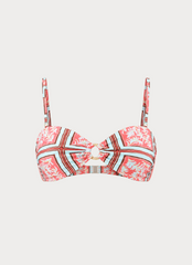 Marina Nights Bikini Top - Coral Palm Print