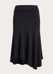 Maura Asymmetrical Midi Skirt - Black