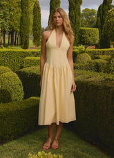 Monique Halter Midi Dress - Yellow