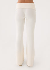 Muse Roll Waist Pants - Cream