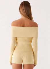Muted Muse Knit Long Sleeve Top - Yellow