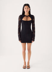 Norelle Lace Mini Dress - Black