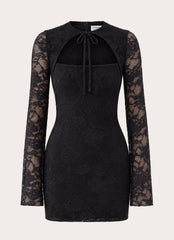 Norelle Lace Mini Dress - Black