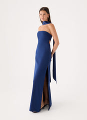 Out All Night Scarf Maxi Dress - Navy