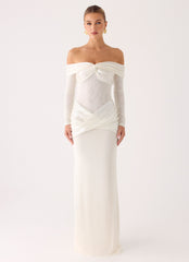 Over To You Sequin Maxi Dress - White