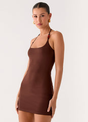Palm Beach Mini Dress - Chocolate