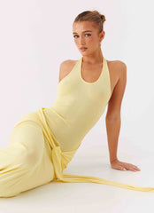 Pina Colada Knit Maxi Dress - Yellow
