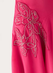 Pirama Beaded Midi Dress - Fuchsia