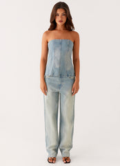 Poppy Low Rise Denim Jeans - Vintage Denim