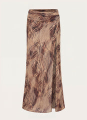 Renia Asymmetric Maxi Skirt - Golden Tiger