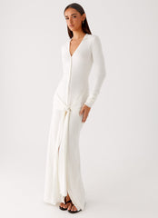 Sabetha Knit Maxi Dress - White
