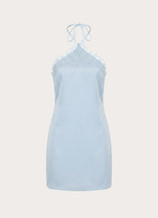 Samaria Halter Mini Dress - Blue