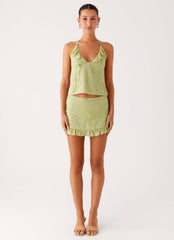 Savoir Beaded Halter Top - Mint