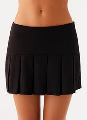 Shelby Pleated Mini Skirt - Black
