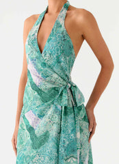 So Chic Maxi Dress - Green Paisley