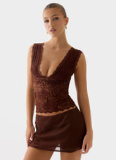 Sommers Lace Top - Chocolate