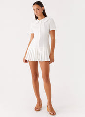 To Us Pleated Mini Dress - White
