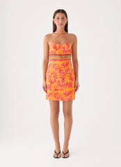 Tropic Love Mini Dress - Saffron Palm Print