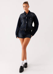 Tropics Denim Jacket - Washed Dark Blue