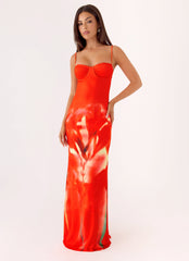 Vamonos Maxi Dress - Fire Petal