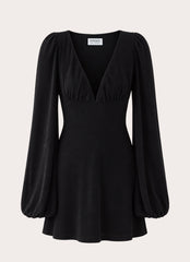 Venus Affair Long Sleeve Mini Dress - Black