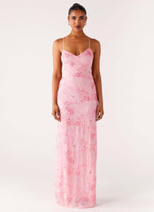 Vietta Sequin Cami Maxi Dress - Pink