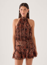 Viper Mini Dress - Snake Print