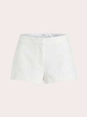 Yena Crepe Low Rise Shorts - White